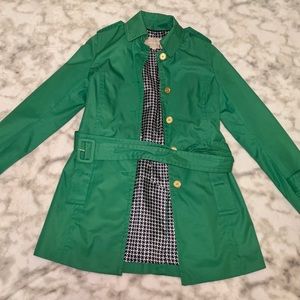 Banana Republic Green Trench Coat w/ Gold Buttons